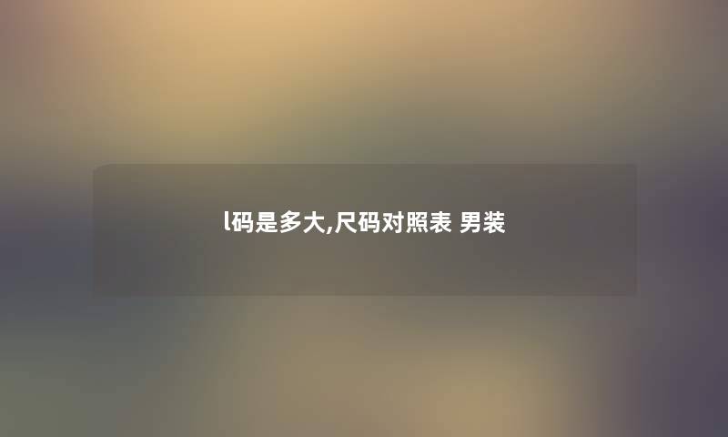 l码是多大,尺码对照表 男装