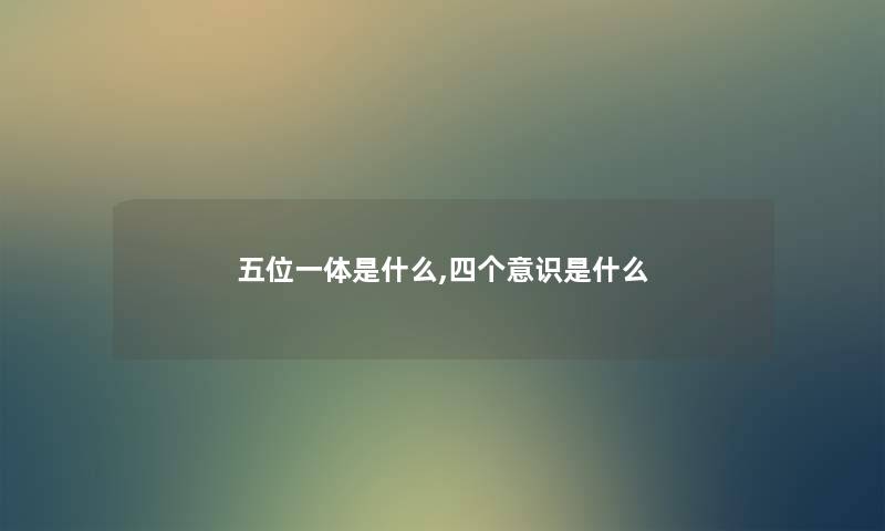 五位一体是什么,四个意识是什么