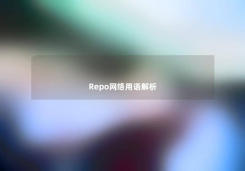 Repo网络用语解析