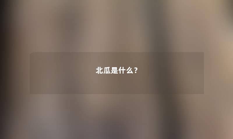 北瓜是什么？