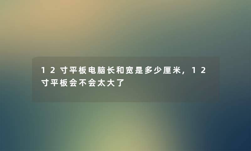 12寸平板电脑长和宽是多少厘米,12寸平板会不会太大了