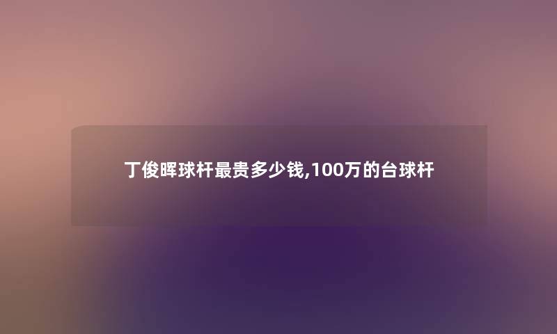 丁俊晖球杆贵多少钱,100万的台球杆