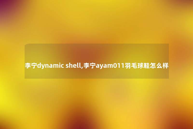 李宁dynamic shell,李宁ayam011羽毛球鞋怎么样