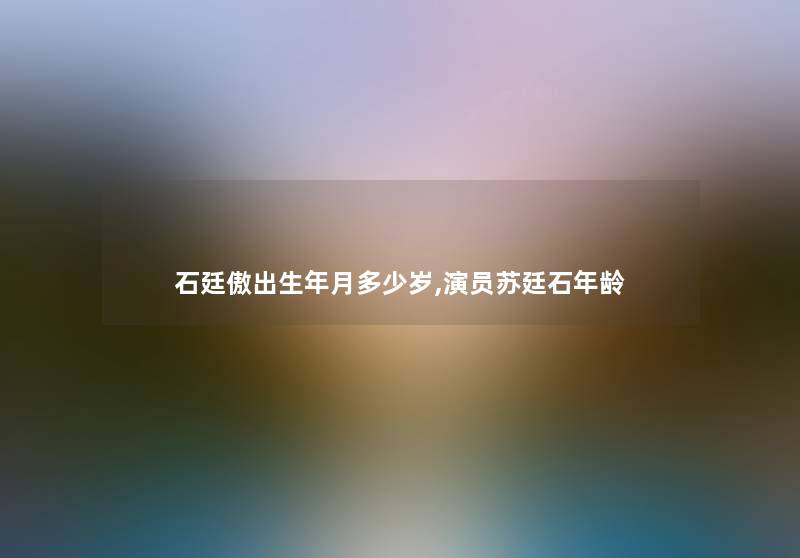 石廷傲出生年月多少岁,演员苏廷石年龄