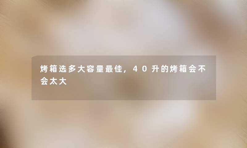 烤箱选多大容量理想,40升的烤箱会不会太大