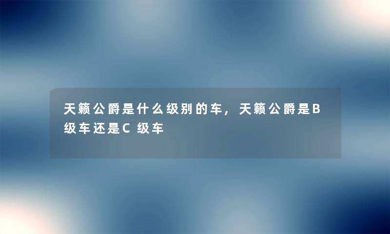 天籁公爵是什么级别的车,天籁公爵是B级车还是C级车