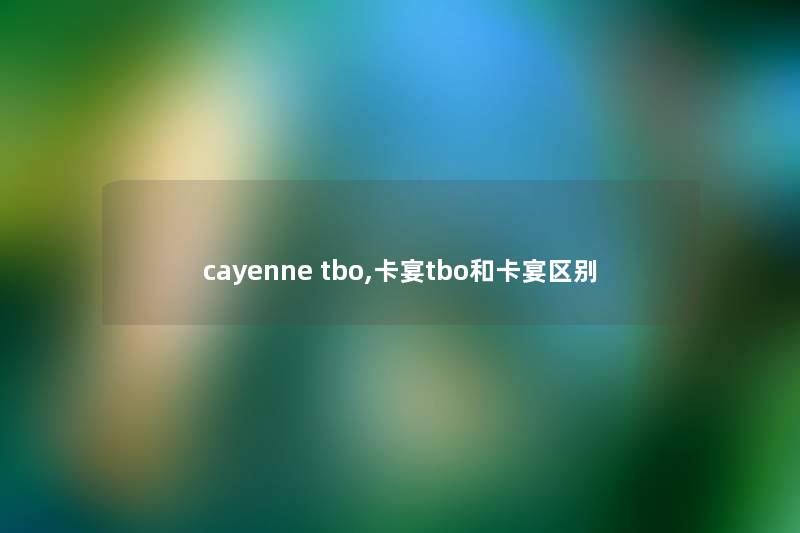 cayenne tbo,卡宴tbo和卡宴区别