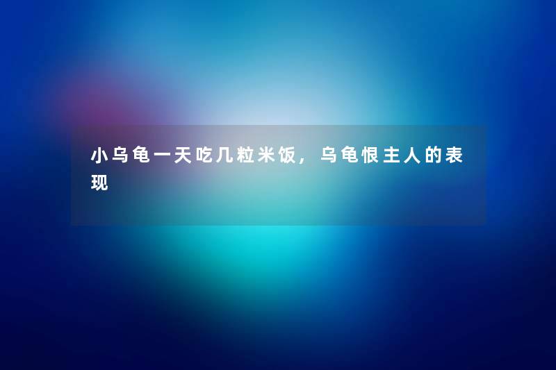 小乌龟一天吃几粒米饭,乌龟恨主人的表现