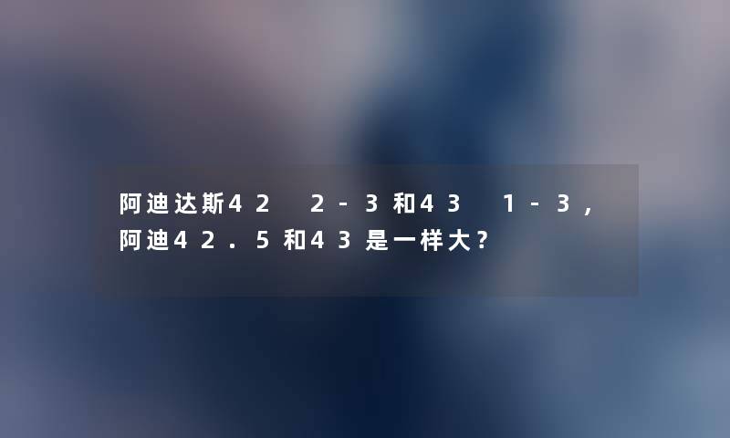 阿迪达斯42 2-3和43 1-3,阿迪42.5和43是一样大？