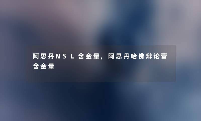 阿思丹NSL含金量,阿思丹哈佛辩论营含金量