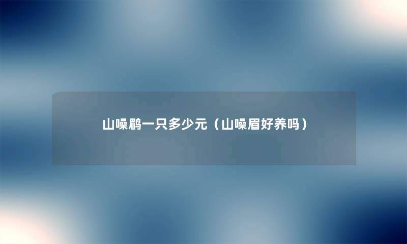 山噪鹛一只多少元（山噪眉好养吗）