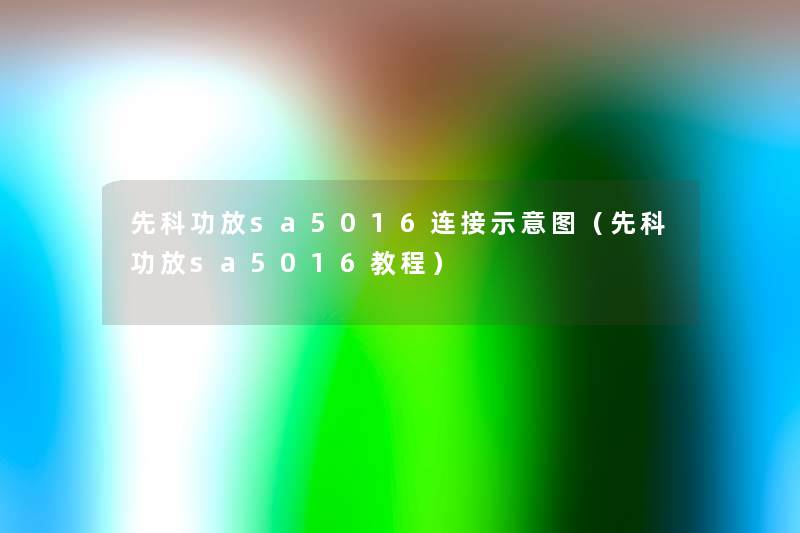 先科功放sa5016连接示意图（先科功放sa5016教程）