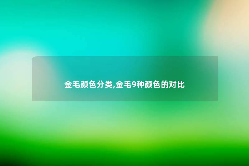 金毛颜色分类,金毛9种颜色的对比