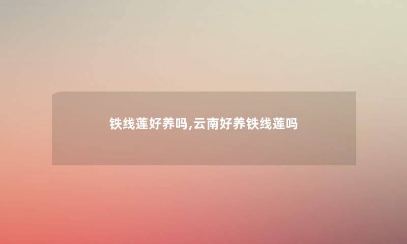 铁线莲好养吗,云南好养铁线莲吗