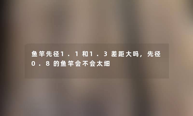 鱼竿先径1.1和1.3差距大吗,先径0.8的鱼竿会不会太细